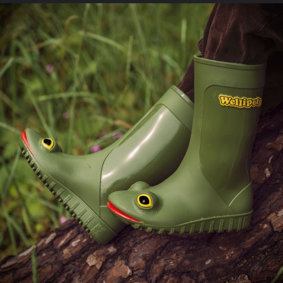 Wellipets Frog Rubber Boots Size 8 - Picture 1 of 11